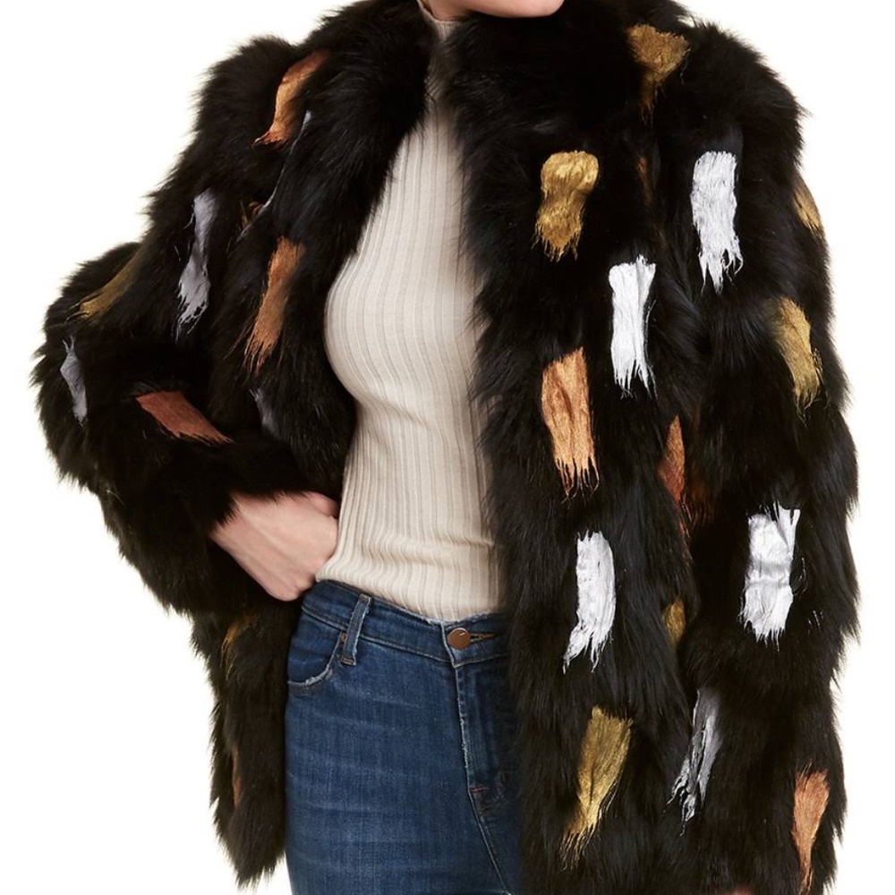Moose Knuckles Women's Joliette Black Fox Fur Jacket -Large- NWT-$1950
